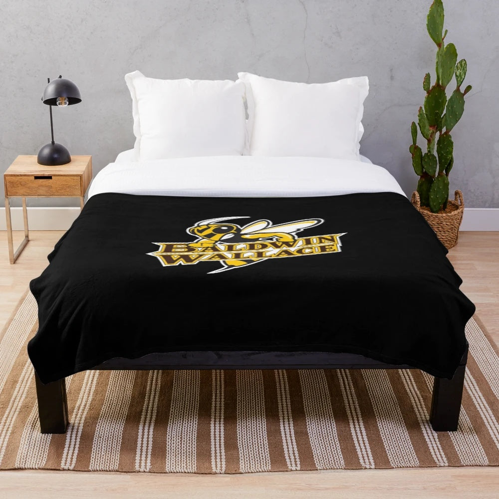 Yellow Jackets plush blanket with school logo