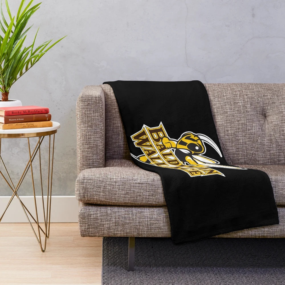 Yellow Jackets plush blanket with school logo