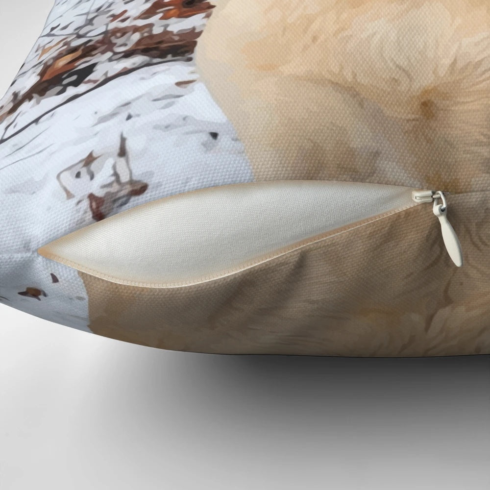 Soft and plush yellow labrador retriever pillow featuring a hunting dog design for dog enthusiasts