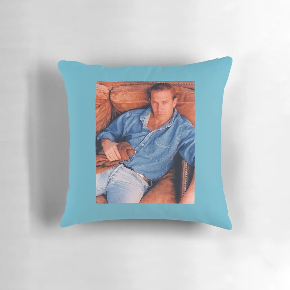 Soft, plush pillow featuring a portrait of actor Kevin Costner from the hit TV series Yellowstone