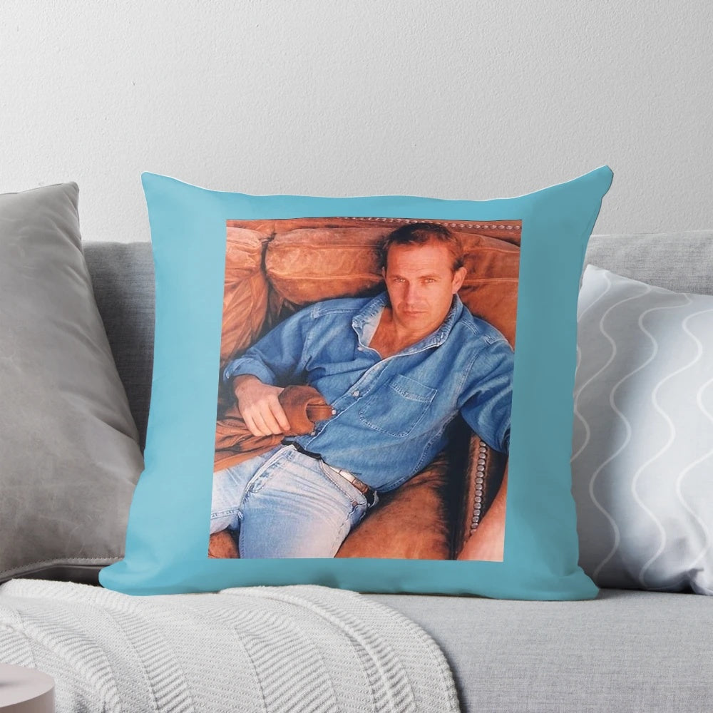 Soft, plush pillow featuring a portrait of actor Kevin Costner from the hit TV series Yellowstone
