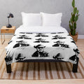 Yellowstone-themed plush blanket with Dutton ranch and cowboy design