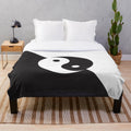 Yin Yang symbol plush blanket for meditation and relaxation