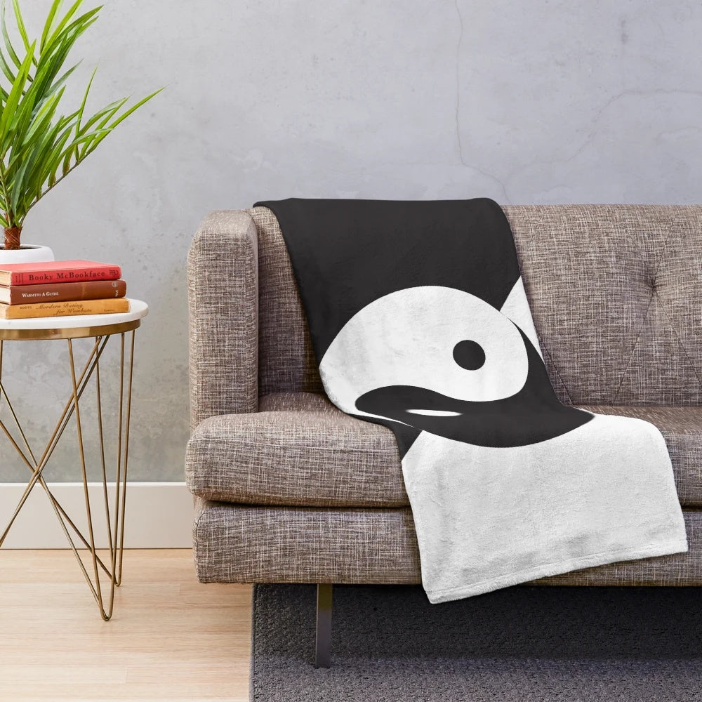 Yin Yang symbol plush blanket for meditation and relaxation