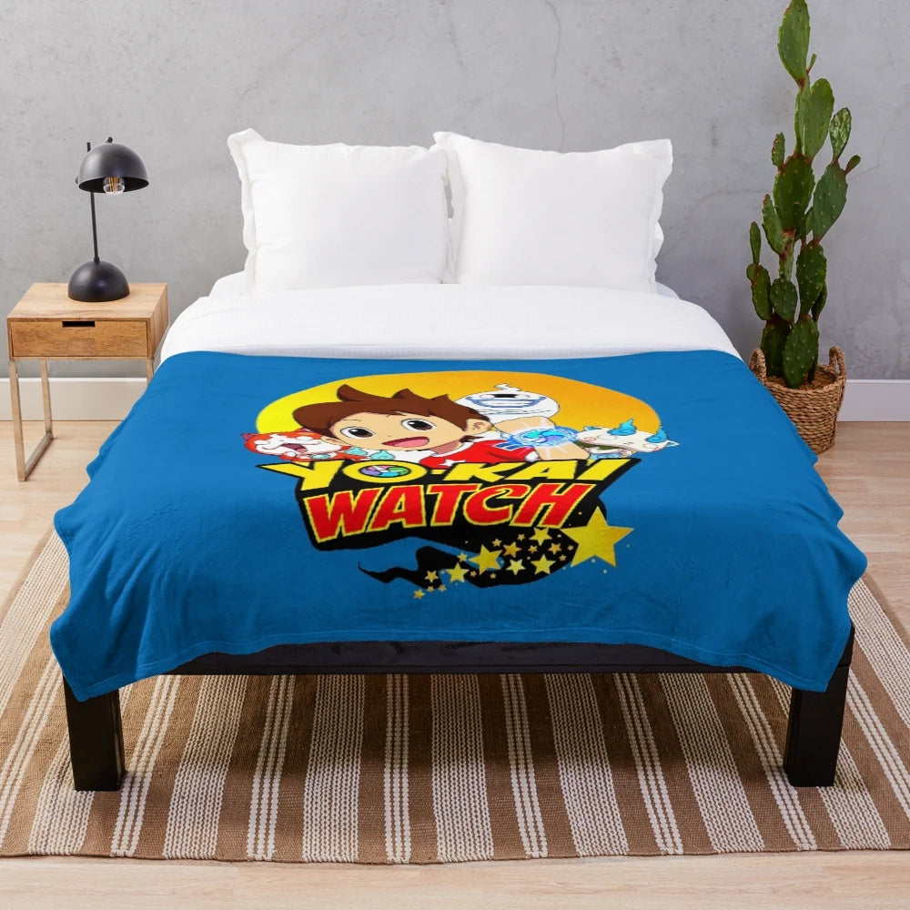 Soft and cuddly plush blanket featuring beloved yokai characters from the popular anime series
