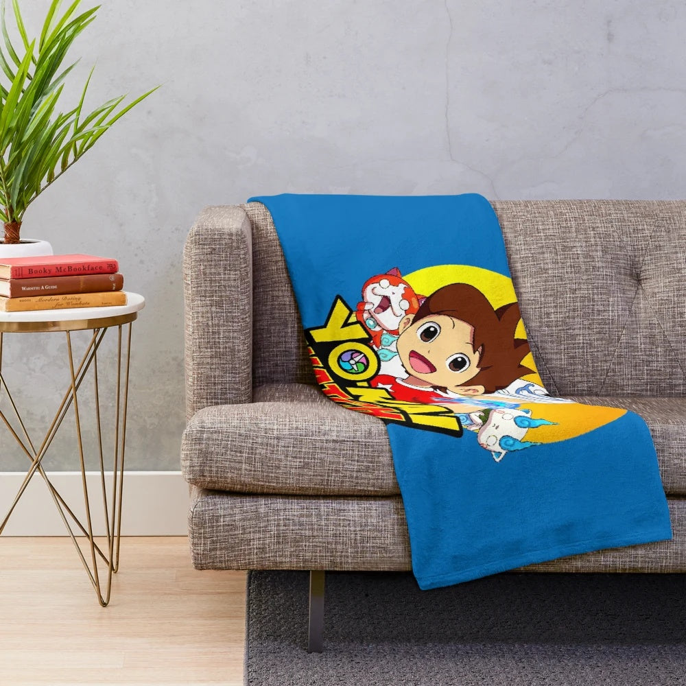 Soft and cuddly plush blanket featuring beloved yokai characters from the popular anime series