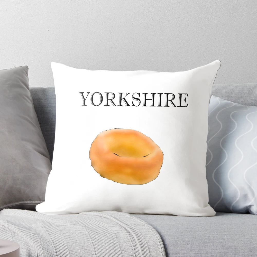 Yorkshire pudding-shaped pillow in a soft, fluffy texture.