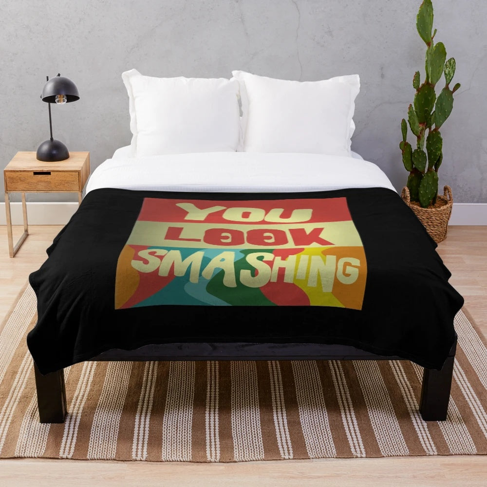 Soft and plush "You Look Smashing" blanket for We Happy Few game fans