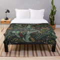 Yuletide pattern plush blanket with pine tree design
