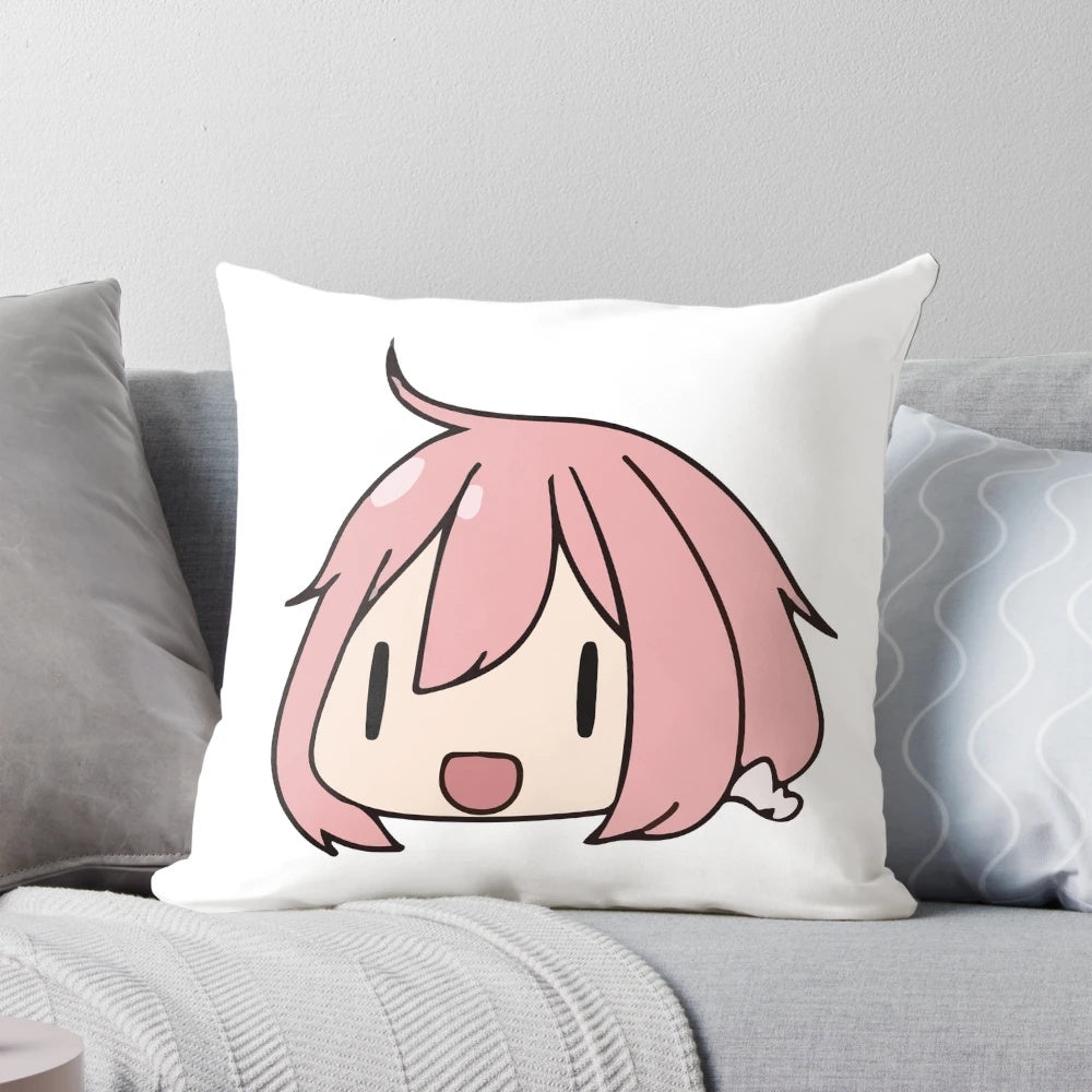 Soft and comfortable Yuru Camp Nadeshiko Kagamihara anime-themed pillow