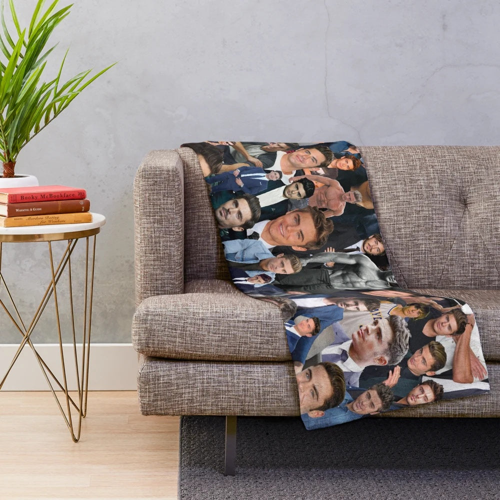 Plush blanket featuring the image of Hollywood actor Zac Efron