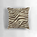 Decorative brown and beige zebra print pillow with a soft, plush texture for winter home accents.