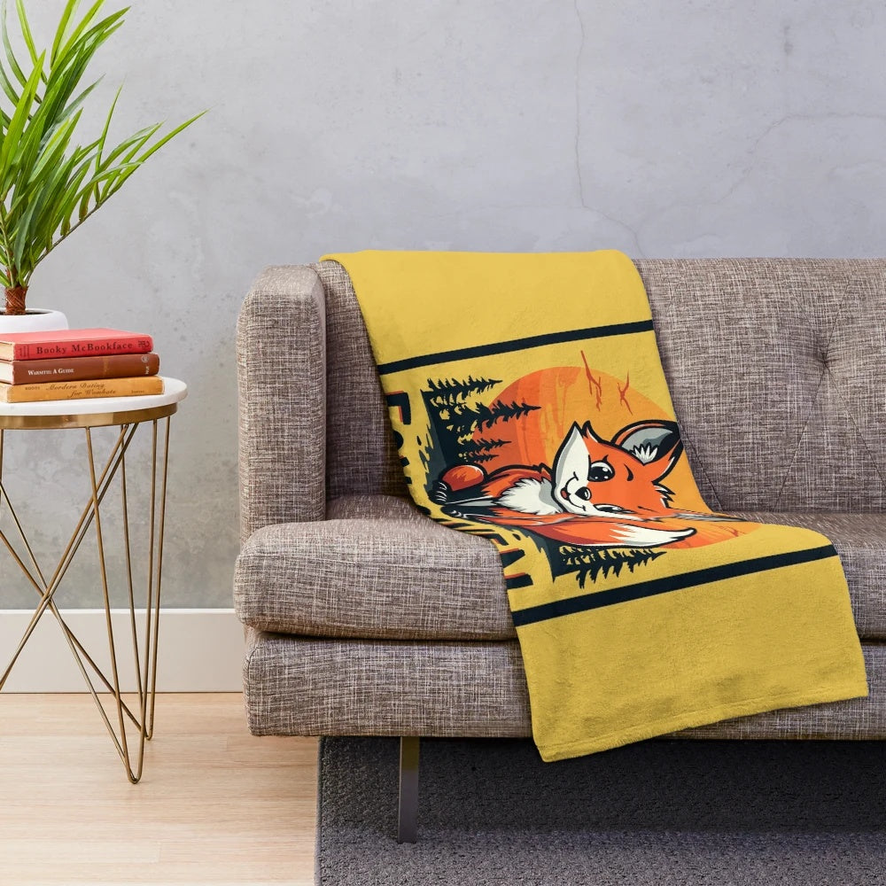 Plush blanket with a zero fox given inspired animal print design