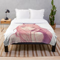 Zero Two inspired plush blanket with anime character design