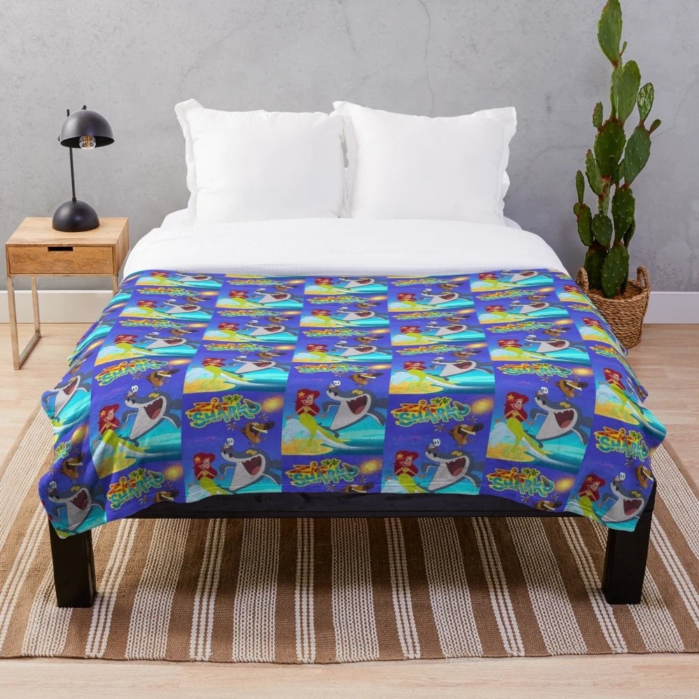Zig and Sharko plush blanket featuring the popular animated characters