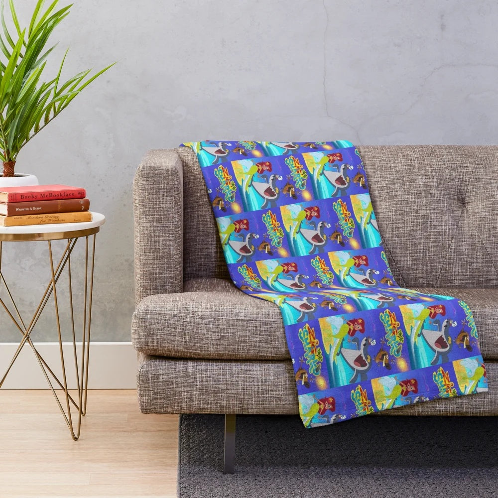 Zig and Sharko plush blanket featuring the popular animated characters