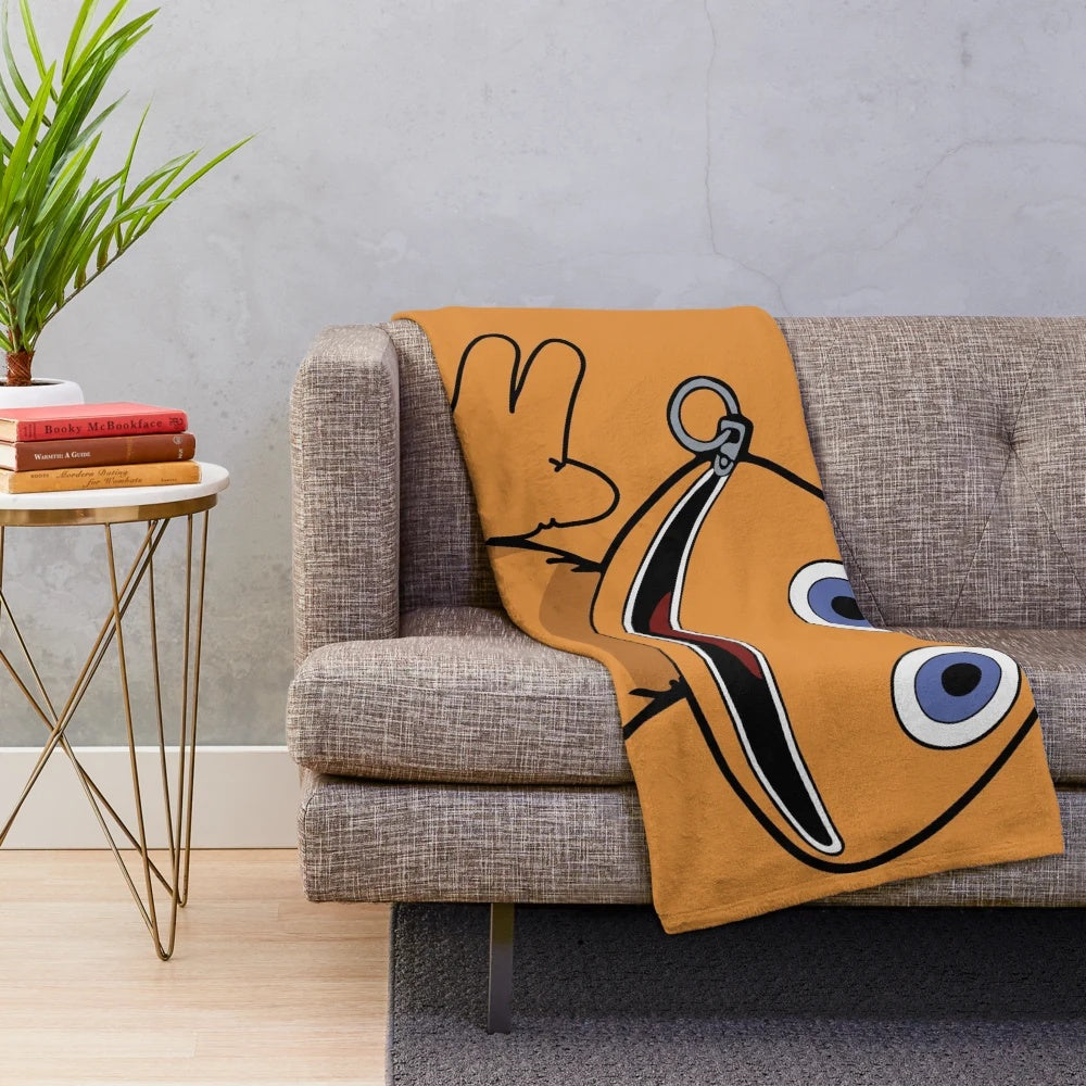 Colorful plush blanket with a zippy design