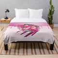 Zombies 3 inspired pink plush blanket with Zed and Addison characters