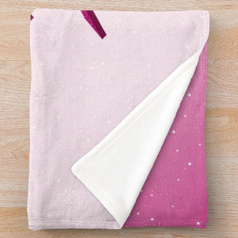 Zombies 3 inspired pink plush blanket with Zed and Addison characters