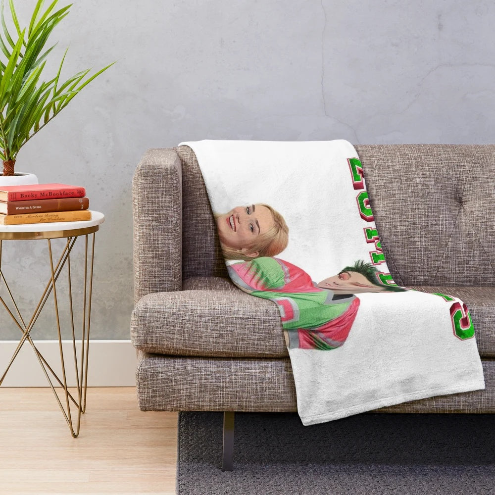 Plush blanket featuring Disney's Zombies characters Addison and Zed
