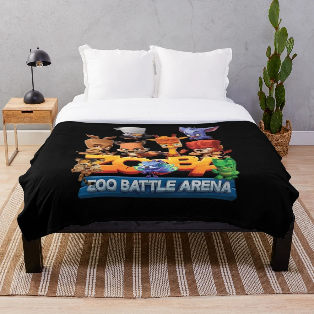 Zooba Battle Arena Plush Blanket featuring Finn and Nix characters