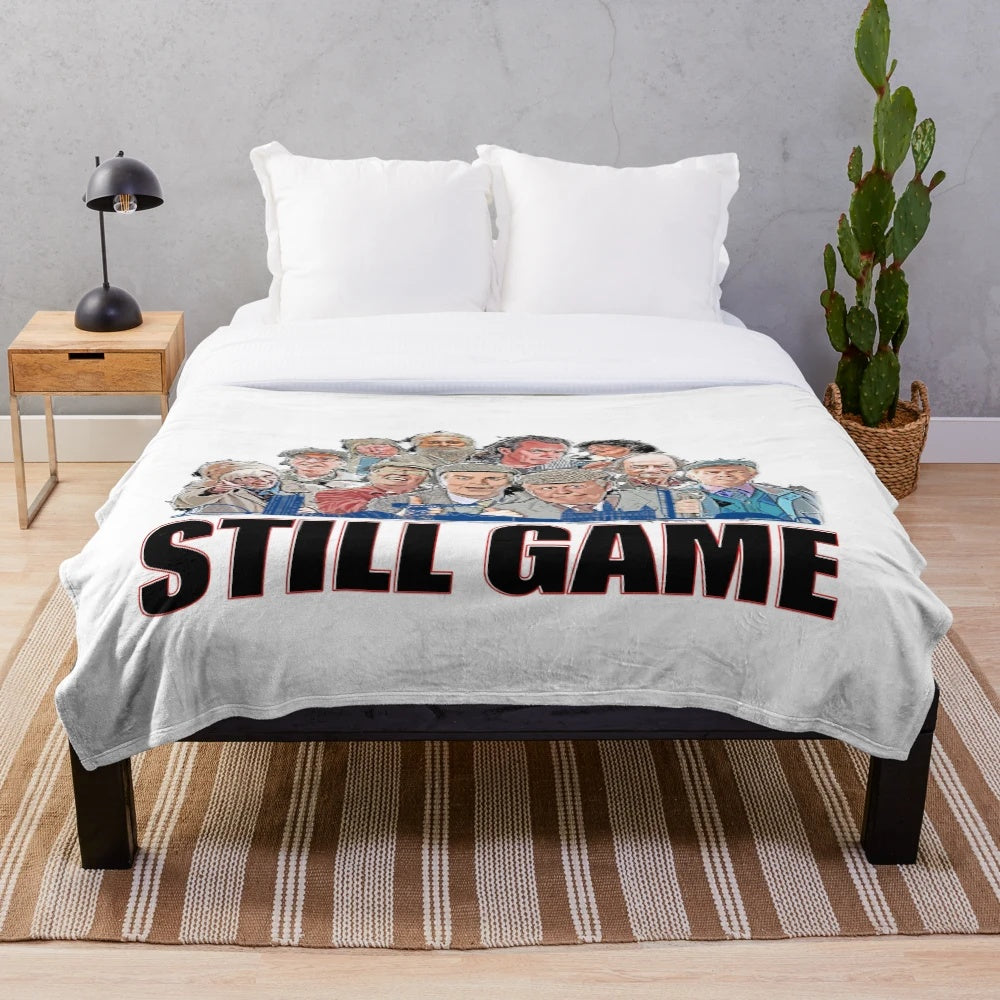 Craiglang Inspired Plush Blanket with Cartoon Still Game Design