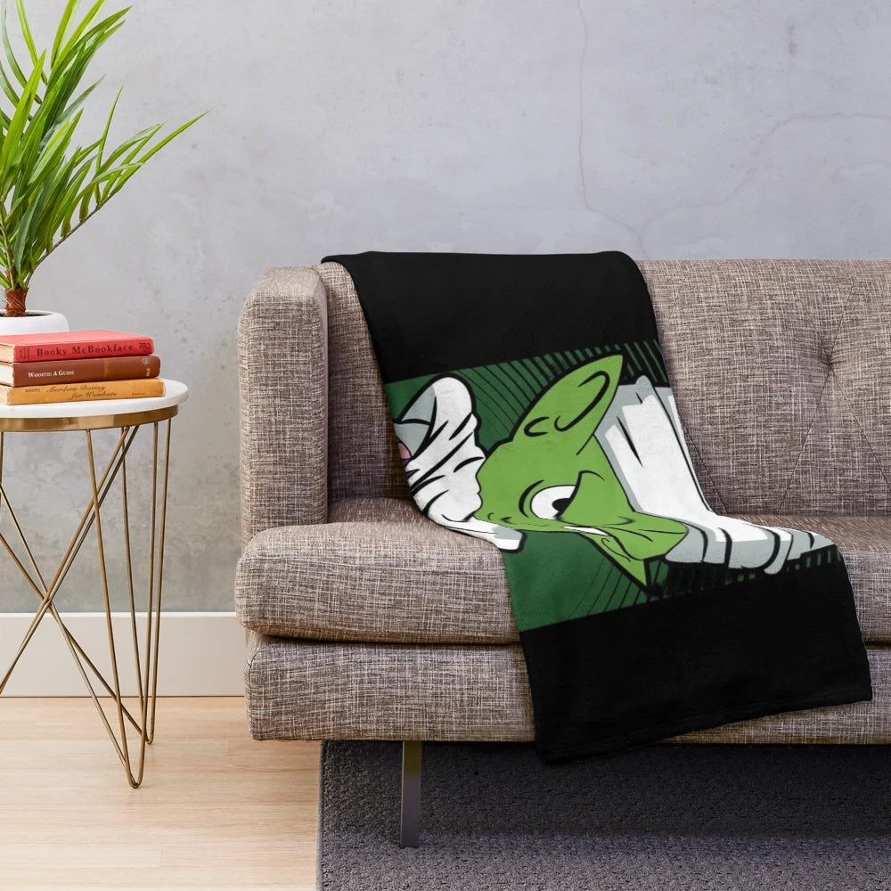 Cartoon parody plush blanket featuring a humorous pop culture mashup design