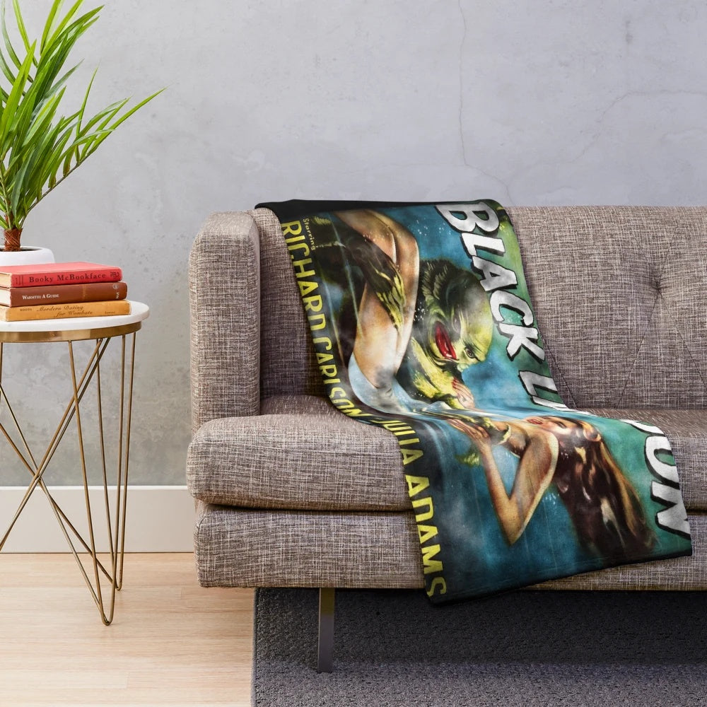 Creature from the Black Lagoon inspired plush blanket