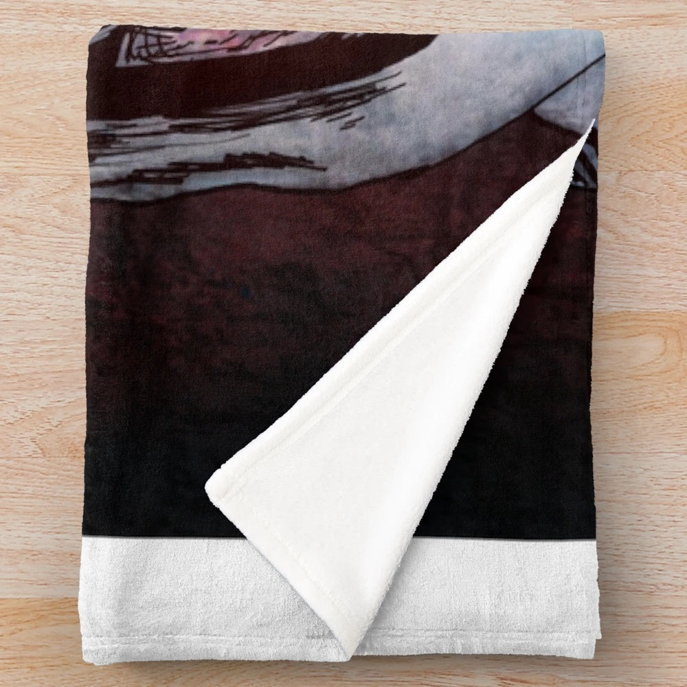 Art the Clown inspired plush blanket featuring a scary, creepy clown design