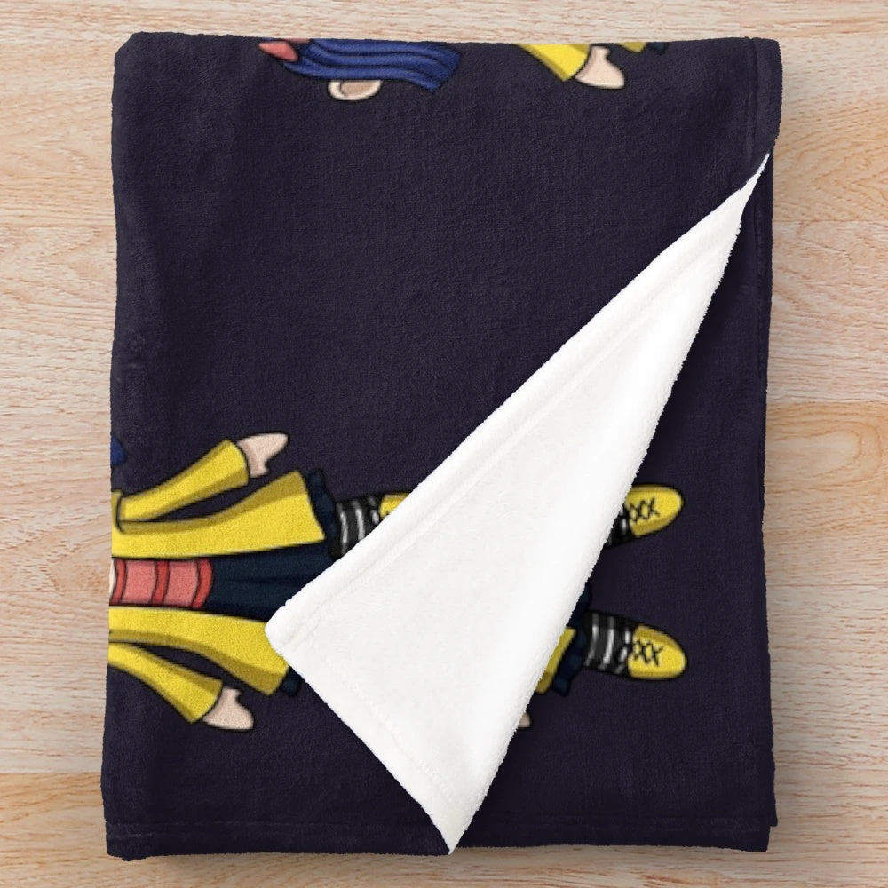 Coraline doll chibi plush blanket for spooky home decor