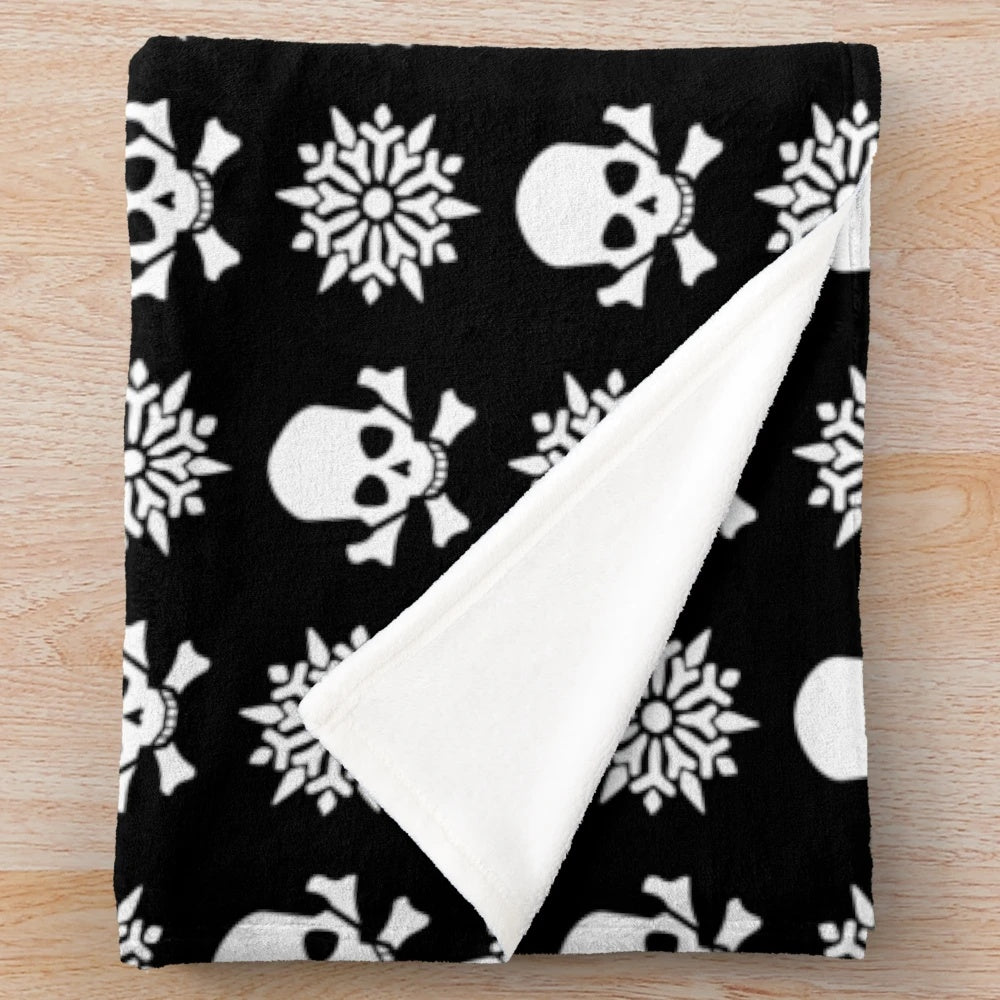 Creepy Christmas Plush Blanket with Gothic Style Design
