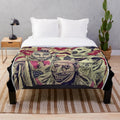 Creepy clown horror-themed plush blanket