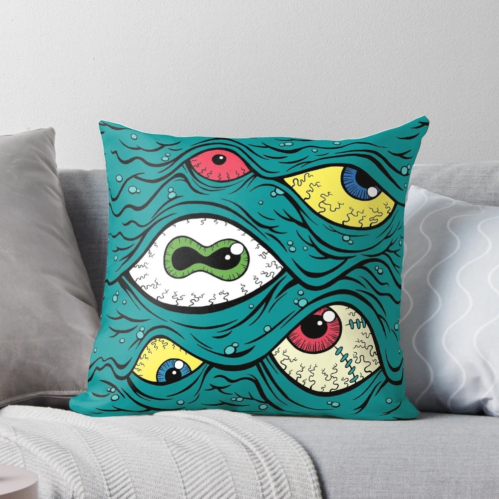 Creepy Creatures Monster Pillow with Fright Friends design by artist Phil Postma