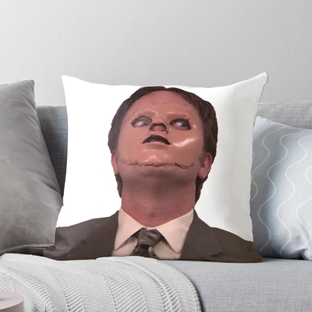 Creepy Dwight Schrute-inspired pillow pod with skin-like texture