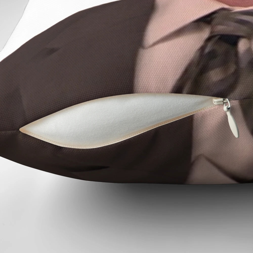 Creepy Dwight Schrute-inspired pillow pod with skin-like texture