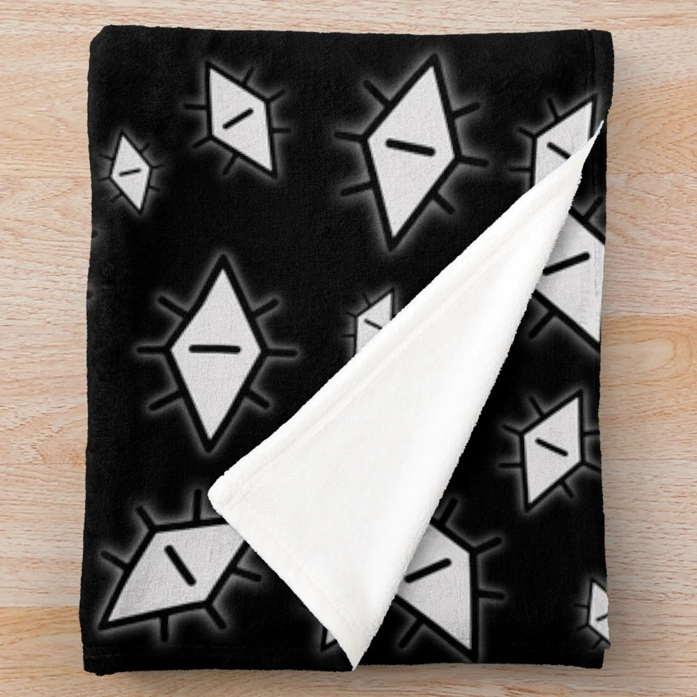 Creepy floating eyes plush blanket with glowing eyes design