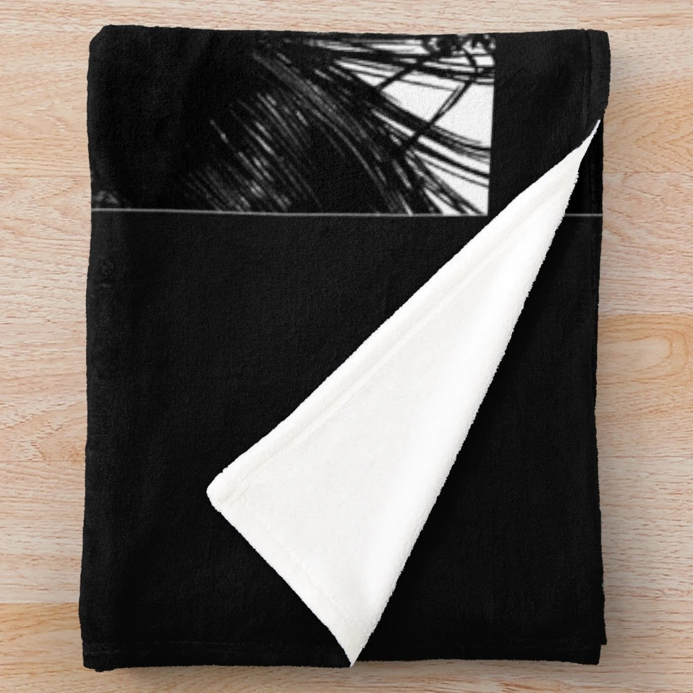 Creepy plush blanket with hanging balloon design inspired by horror manga