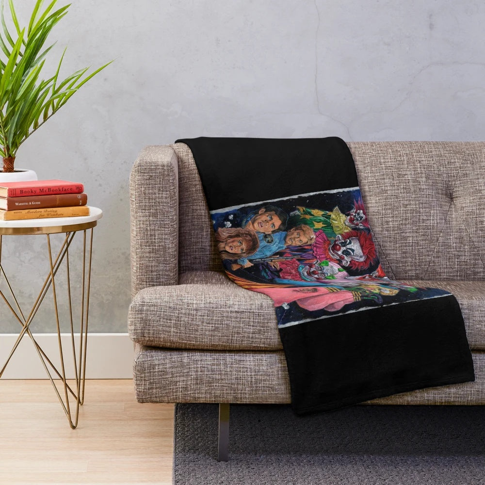Killer Klowns inspired plush blanket for horror fans