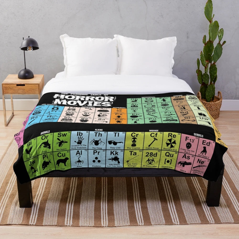 Periodic Table of Horror Movies Plush Blanket