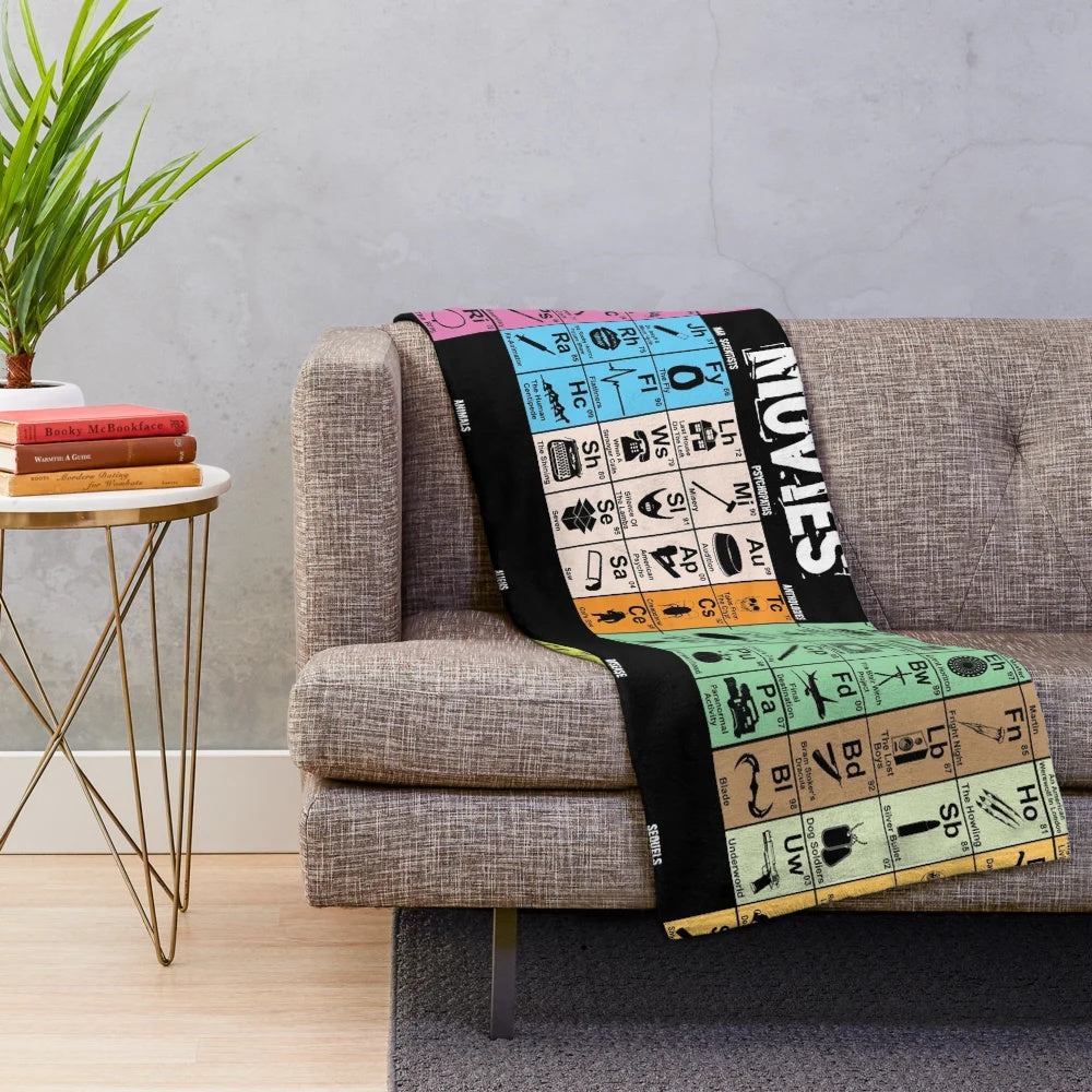 Periodic Table of Horror Movies Plush Blanket