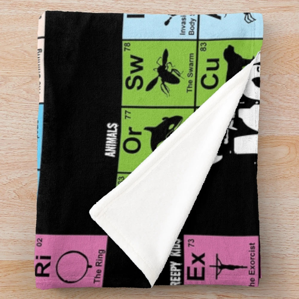 Periodic Table of Horror Movies Plush Blanket