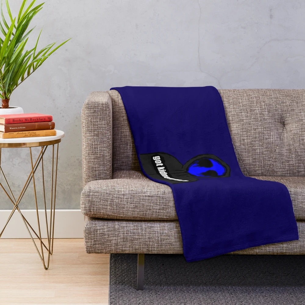 Creepy plush blanket featuring eerie horror-themed design