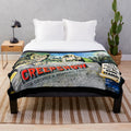 Creepy plush blanket inspired by Creepshow horror movie franchise