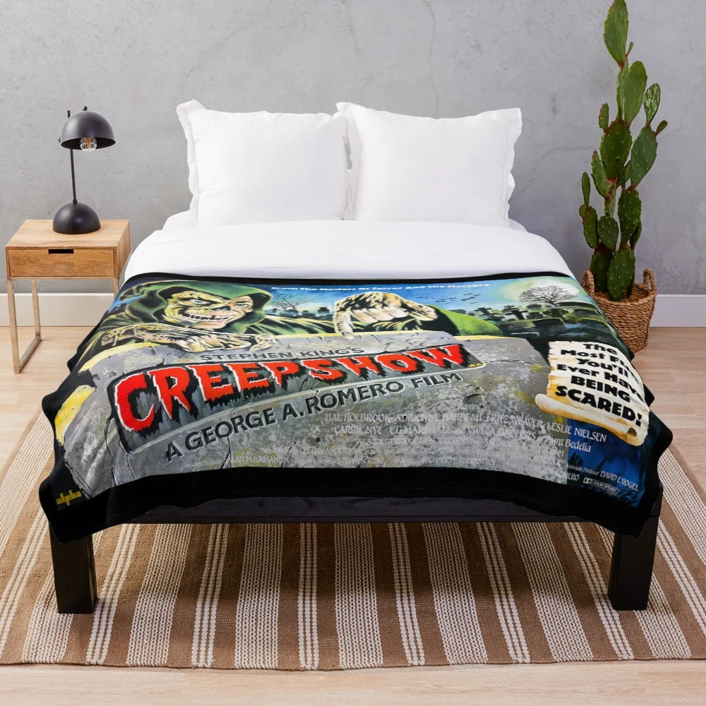Creepy plush blanket inspired by Creepshow horror movie franchise