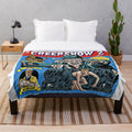 Creepshow 2 inspired plush blanket featuring horror movie imagery