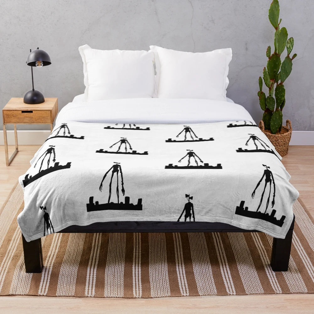 Siren head themed plush fleece blanket