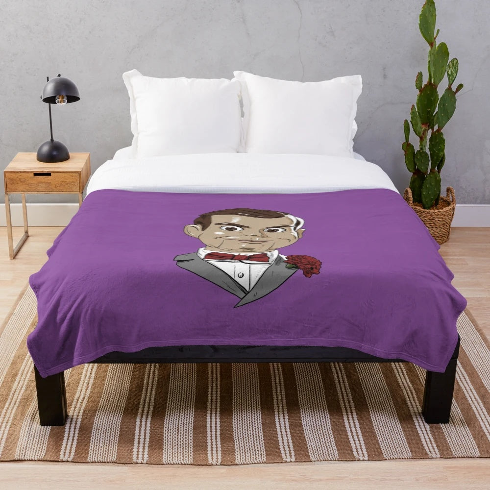 Slappy the Dummy inspired plush blanket for Halloween