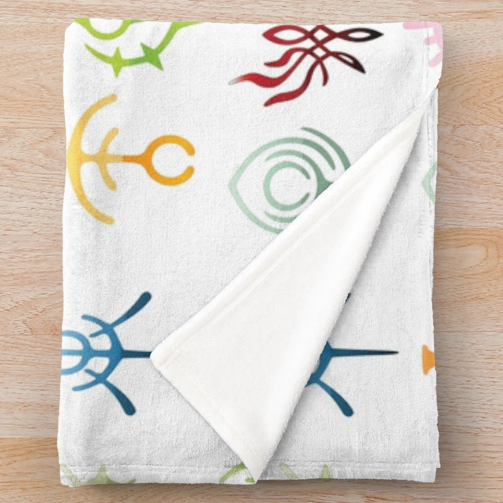 Plush blanket featuring crest symbols from Fire Emblem Three Houses
