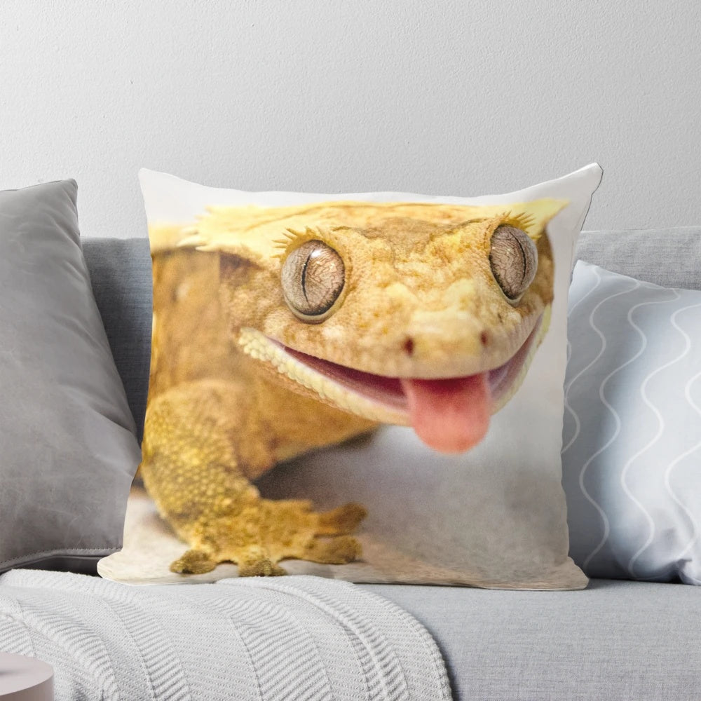 Plush Male Crested Gecko Pillow for Reptile Lovers