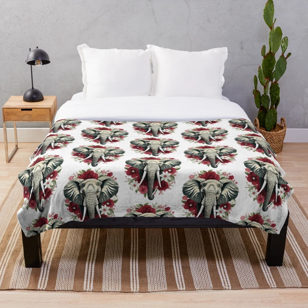 Crimson Elephant Plush Blanket featuring the Crimson Tide mascot